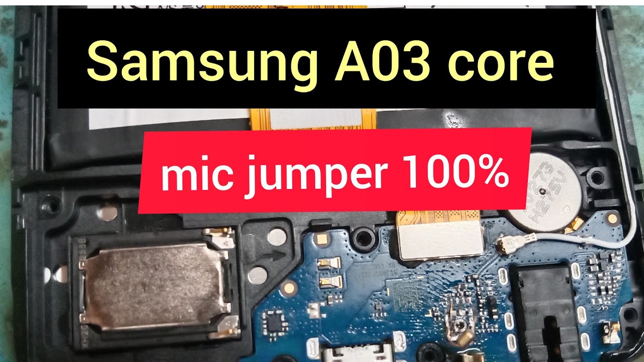 Samsung A03 core mic line. mic jumper - YouTube