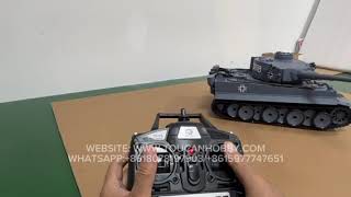 Free Shipping Second Hand 2.4Ghz HL 1/16 7.0 Plastic German Tiger I RTR RC Tank 3818  TH17235