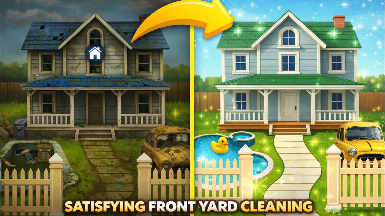 Dirty Front Yard Cleaning ASMR ✨🏡| House Makeover Relaxing Gameplay