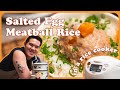 Rice cooker salted egg meatball