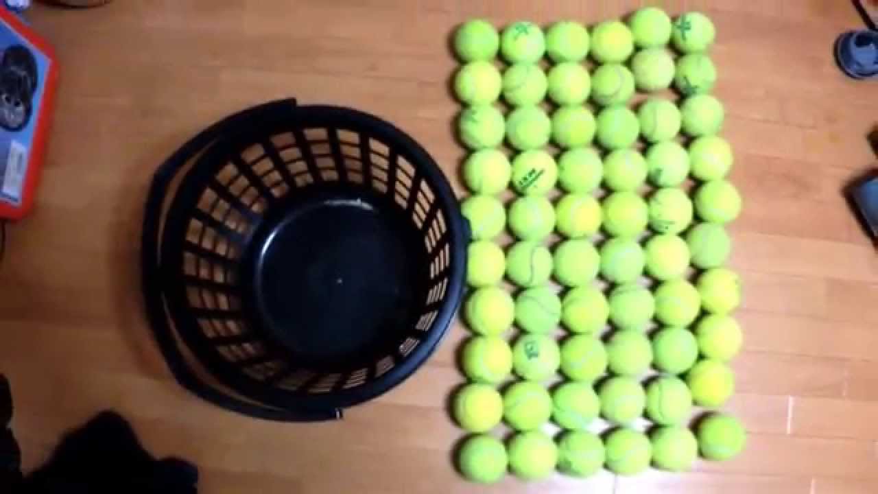 100均のカゴをテニス用のボールカゴにしてみたら 60球も入ってなかなか良かった Youtube
