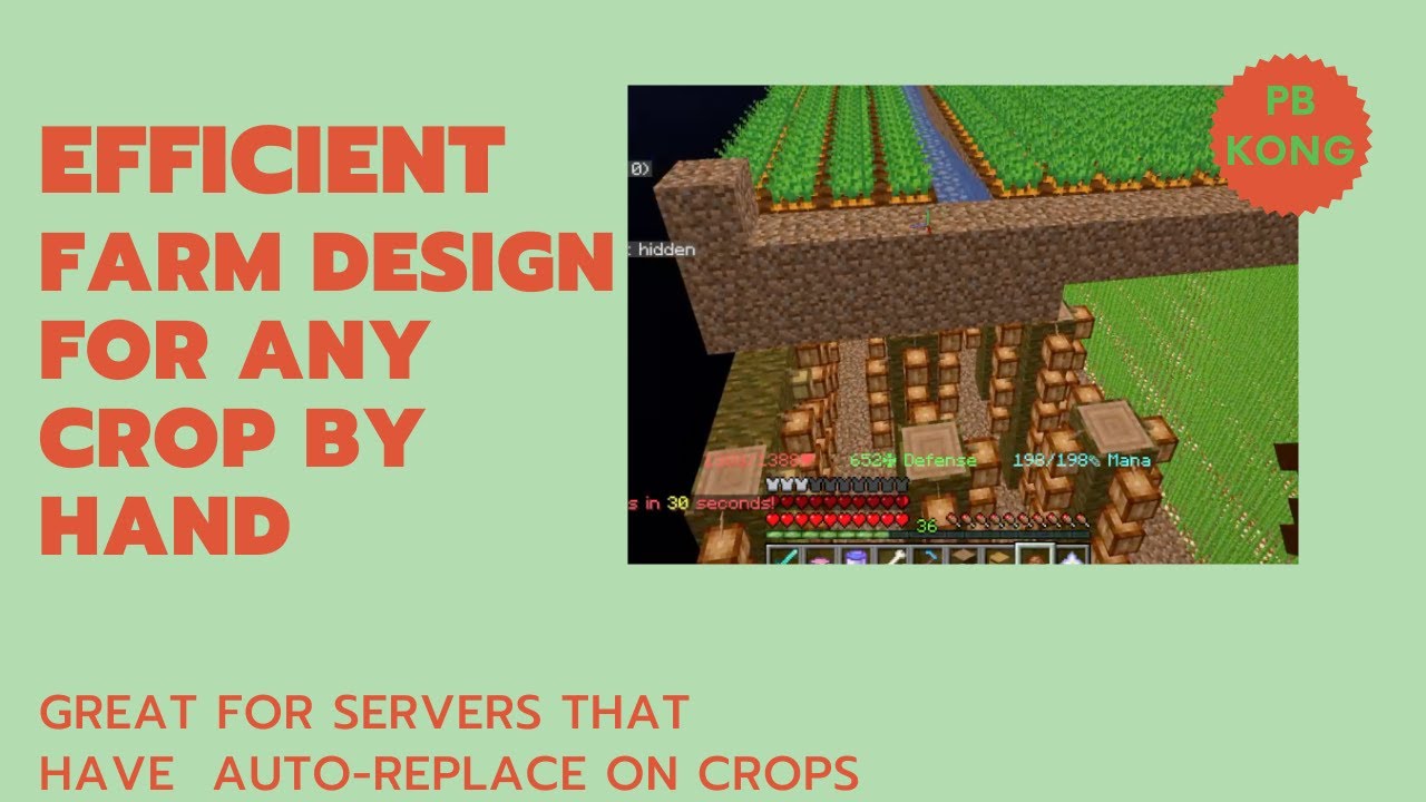 Efficient Farm Design for hand plant (Autoreplant) Minecraft YouTube