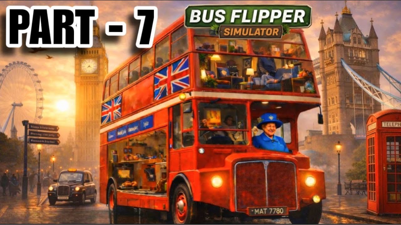 I LIVED INSIDE A LONDON DOUBLE DECKER BUS 🤑| BUS FLIPPER SIMULATOR PART - 7