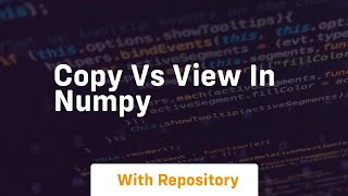 copy vs view in numpy
