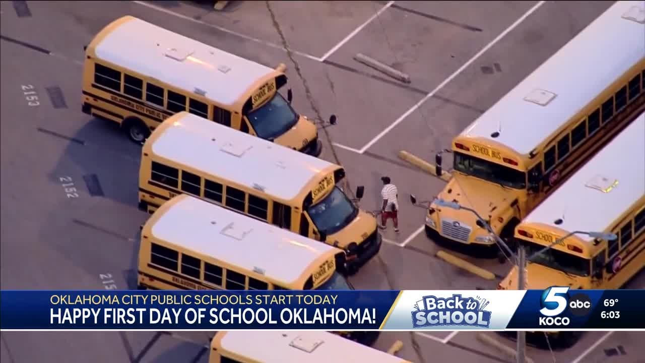 OKCPS bus barn packed for first day of school