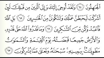 سورة الزمر؛ من الآية 62 إلى 67؛ شيخ الزين