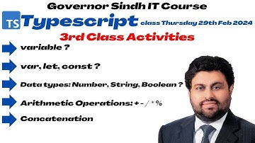 Typescript 3rd class activities Lecture #03 Governor Sindh IT Course