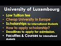 University of Luxembourg [Study in Luxembourg, Scholarships]