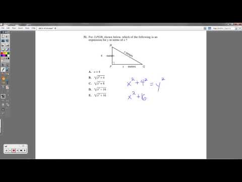ACT Question #31 - The Pythagorean Theorem