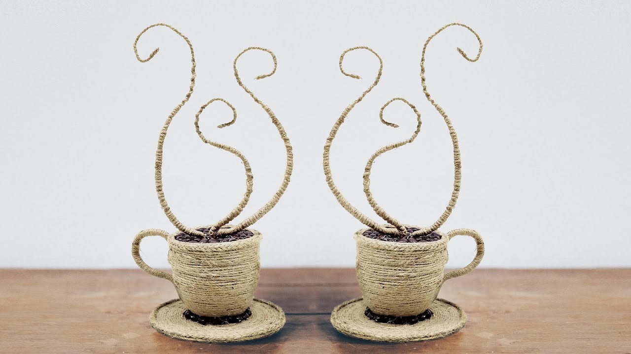 Jute Showpiece DIY Coffee Mug Crafts Junction YouTube
