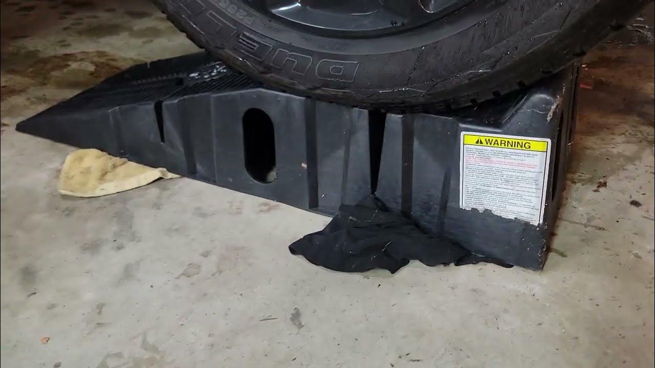 How to prevent Rhino Ramps from sliding forward when driving up on them