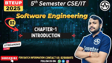 Software Engineering  | CSE/IT 5th Semester | Chapter-1 Introduction | New Course 2025-26