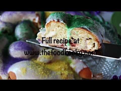 Impressive King Cake with Cream Cheese and Strawberry Jam Filling Gourmet Food