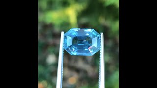 Large 5.11 carat Teal Green/Blue Unheated Burmese Sapphire Octagon Cut