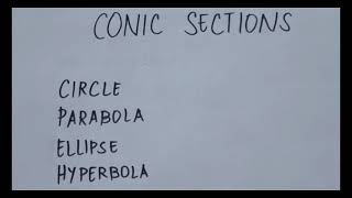 CLASSIFYING CONIC SECTIONS