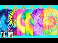 How To Make TIE DYE With Acrylic Paint! DIY 6 Techniques: Spiral, Bleach, Crumple, Bullseye & More!