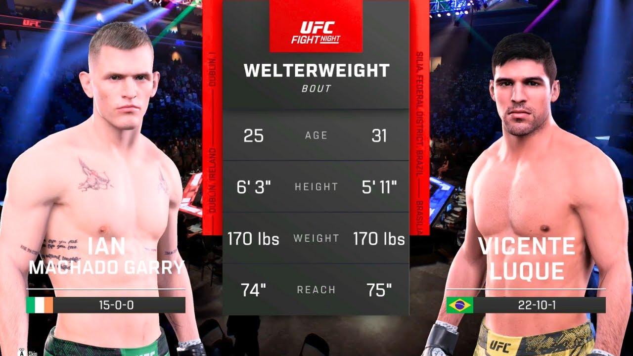 Ian Machado Garry vs Vicente Luque FULL FIGHT | UFC 5 AI Simulation Gameplay (CPU vs CPU)