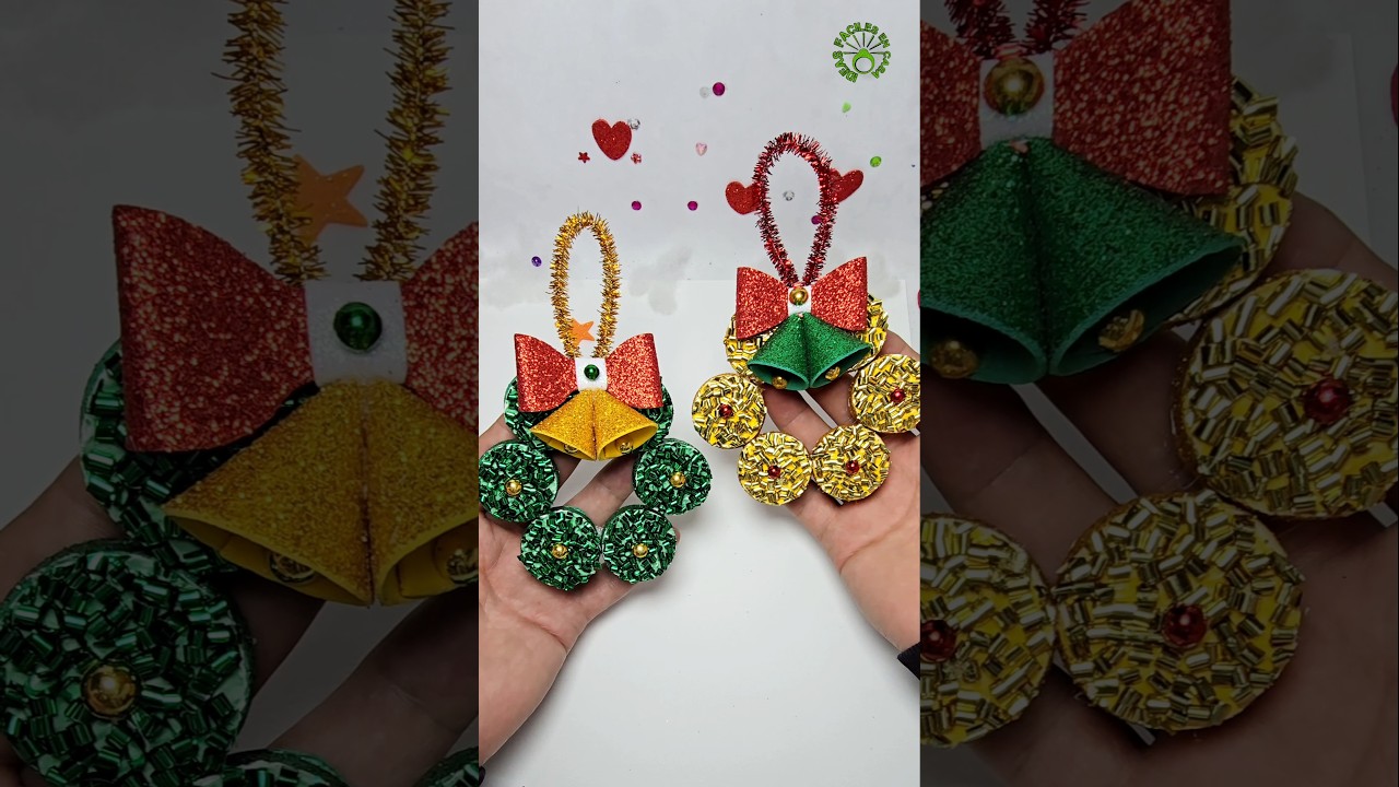 Adornos navideños con tapitas de botella 