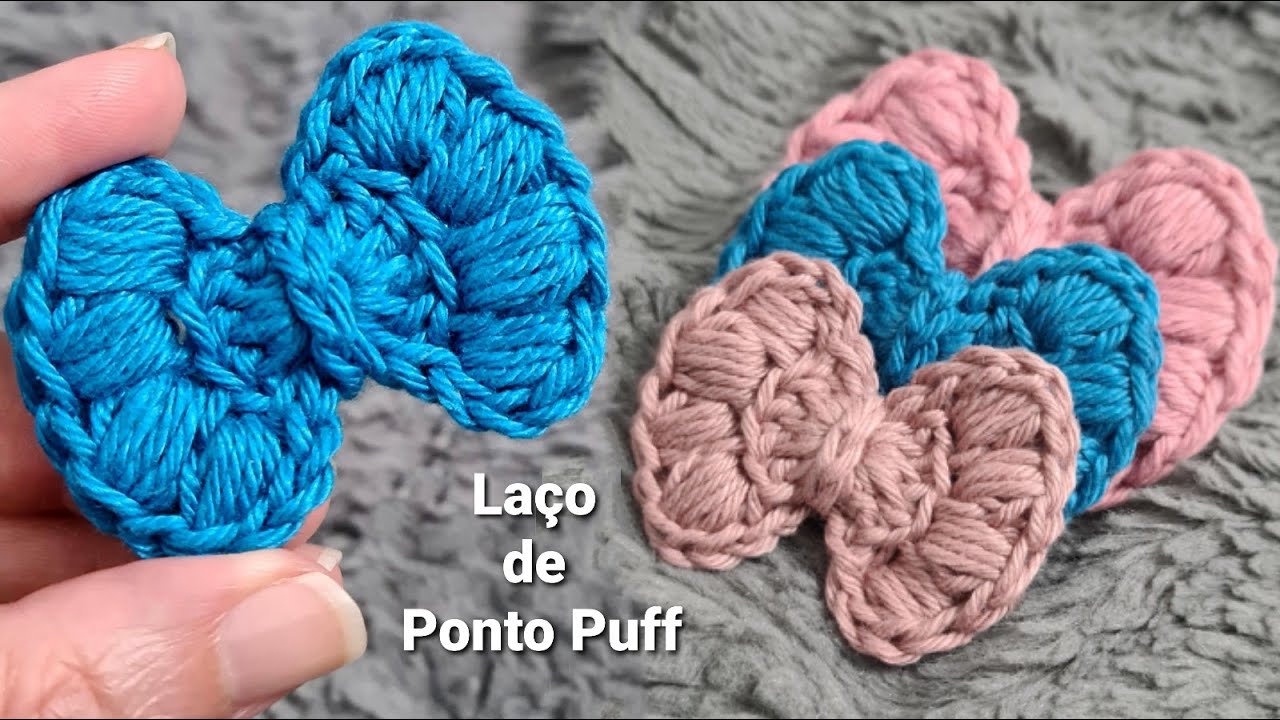 Laço de crochê - Ponto Puff