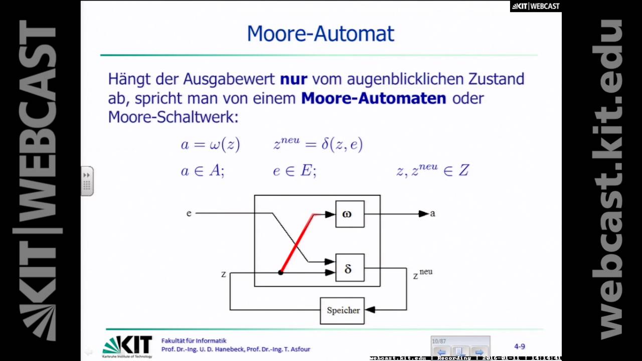 16 Schaltwerke Mealy Und Moore Automat Automatengraph Youtube