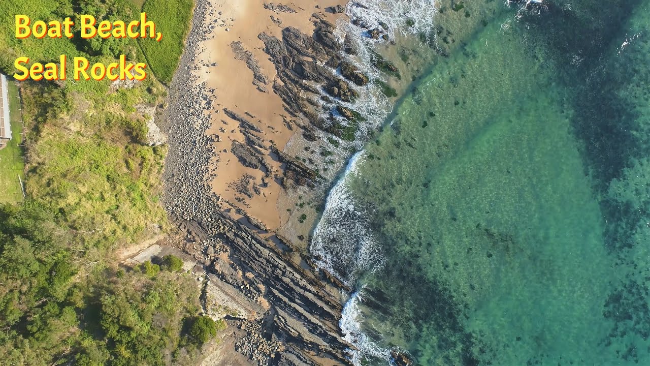 Boat Beach, Seal Rocks (drone) - YouTube