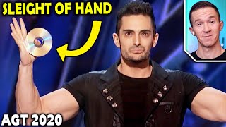 Magician REACTS to Florian Sainvet CRAZY FAST Magic with CDs on AGT 2020