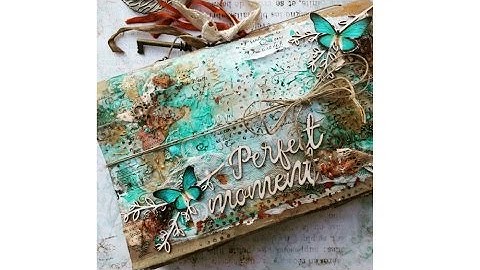 Virág Réti - Mixed Media Scrapbook Paper Bag Album Page Tutorial - #20 - "Perfect Moments"