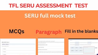 ⁣TFL SERU mock test | SERU MCQs, Fill in the blanks,Short paragraph,All section, PCO4YOU