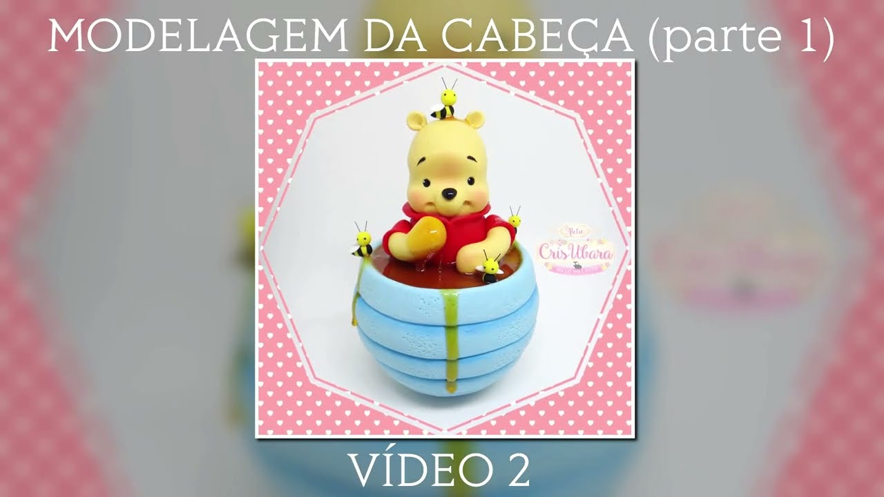 Modelando a cabecinha do ursinho Pooh em biscuit (sem enxertos)