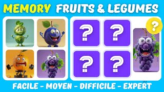 MEMORY Fruits & Légumes | Jeu de mémoire visuelle | Jeu enfant en ligne gratuit