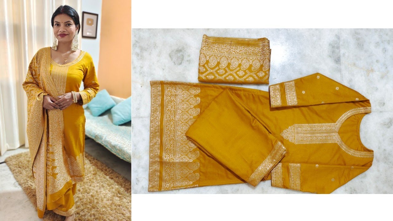 Woolen suit cutting and stitching/ Winter kurti/ kurti tutorial/ easy stitching