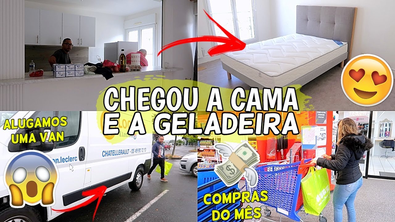 CHEGOU NOSSA CAMA E A GELADEIRA, ALUGAMOS UMA VAN, COMPRAS DO MÊS E PRO APÊ ♥ - Bruna Paula