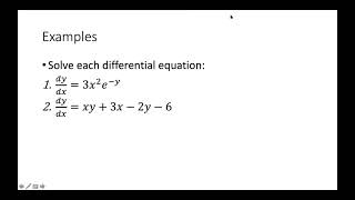 7.4 Exponential Change and Separable Differential Equations part 1
