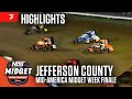 USAC Mid-America Midget Week Finale at Jefferson County Speedway 7/12/25 | Highlights