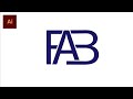 Professional FAB letter logo design in Adobe illustrator ✨