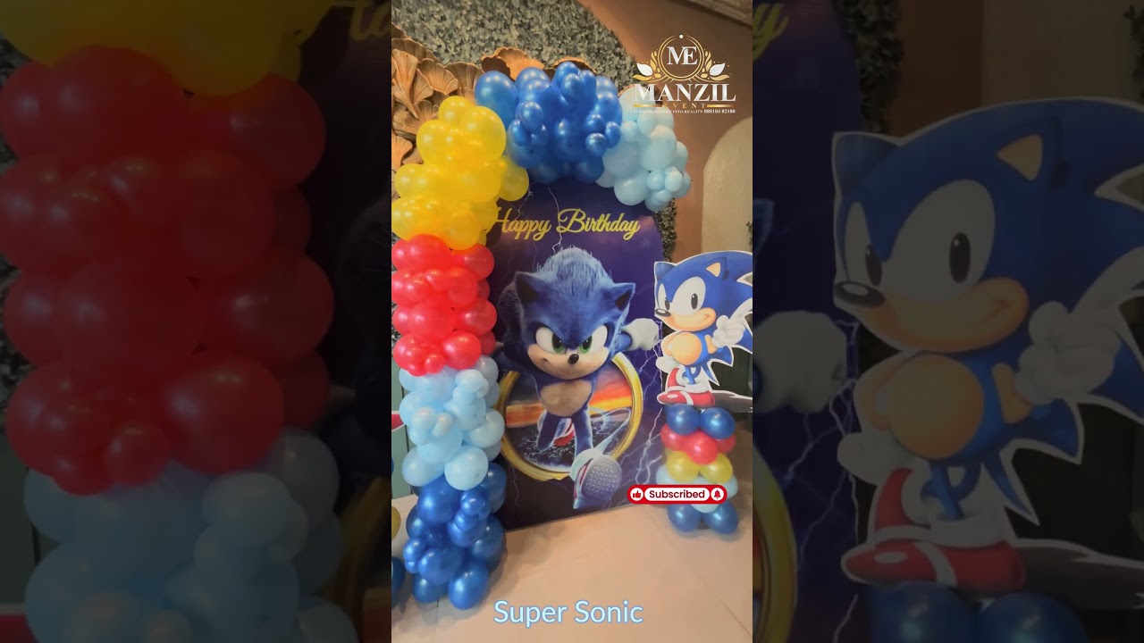 Super Sonic Theme Birthday Decoration | High-Speed Party Setup by Manzil Event 