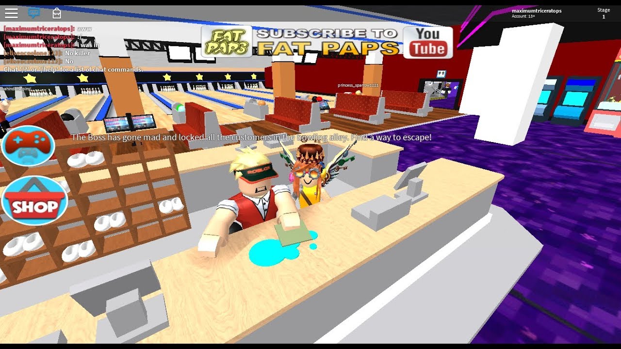 Escape Obbies Of Roblox Escape The Bowling Alley Obby By Platinumfalls Youtube - bowling stadium and log obby roblox