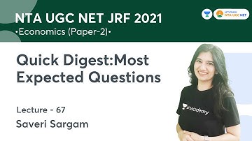 Quick Digest: Most Expected Questions | Economics | NTA UGC NET-JRF 2021 | Economics | Saveri Sargam