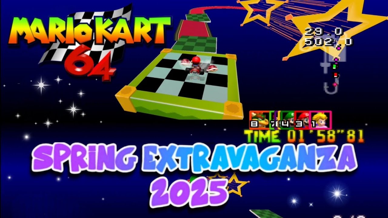 Mario Kart 64: Spring Extravaganza 2025 - NEW TRACKS - 2 Player Gameplay - Rom Hack Mods