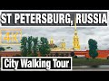 4K City Walks: St Petersburg Tours Russia Morning  - Virtual Walk Walking Treadmill Video