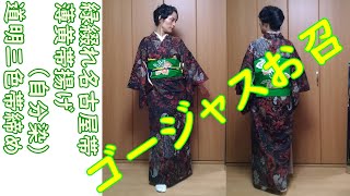 ゴージャスお召　【きもの　着物　着付け　和髪　和装】20191019