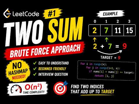 LeetCode #1 Two Sum | C++ | Brute Force Solution Explained | Easy for Beginners