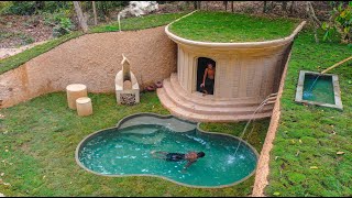 [ Full Video ] 30 Days Building A Modern Underground Hut With A Grass Roof And A Swimming Pool