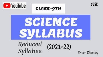 Class 9 2022 Term 1 & Term 2 Reduced Syllabus | Class 9 2021-22 CBSE | science