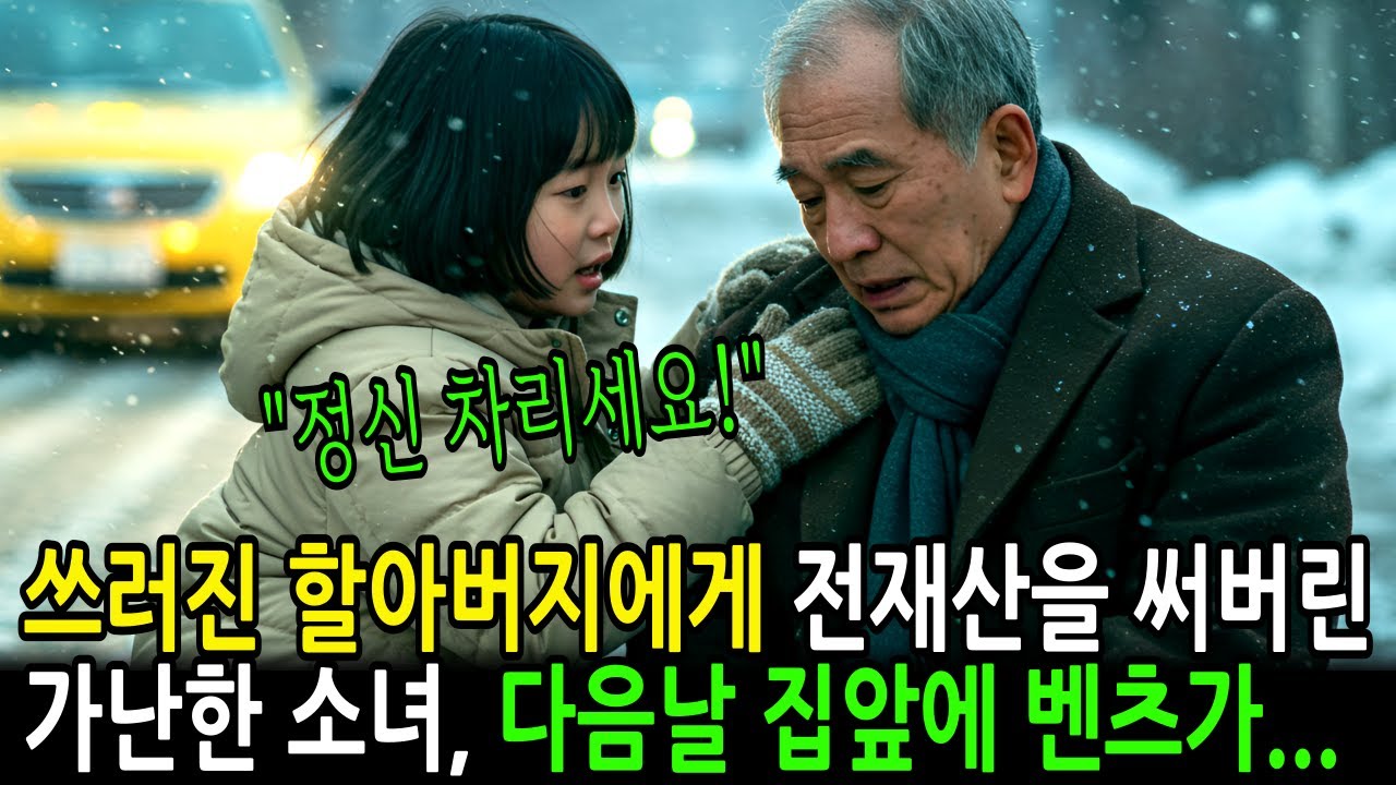 쓰러진 할아버지에게 전재산을 써버린 가난한 소녀, 다음날 집 앞에 벤츠가 나타나는데... | 감동사연