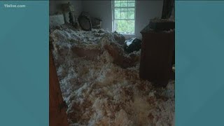Apartment roof collapses leaving family feeling stuck during pandemic