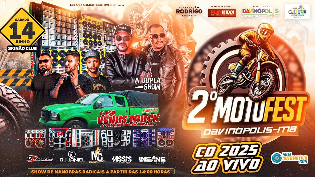 CD 2º MOTO FEST DE DAVINÓPOLIS MARANHÃO - DJ JANIEL AO VIVO - YouTube