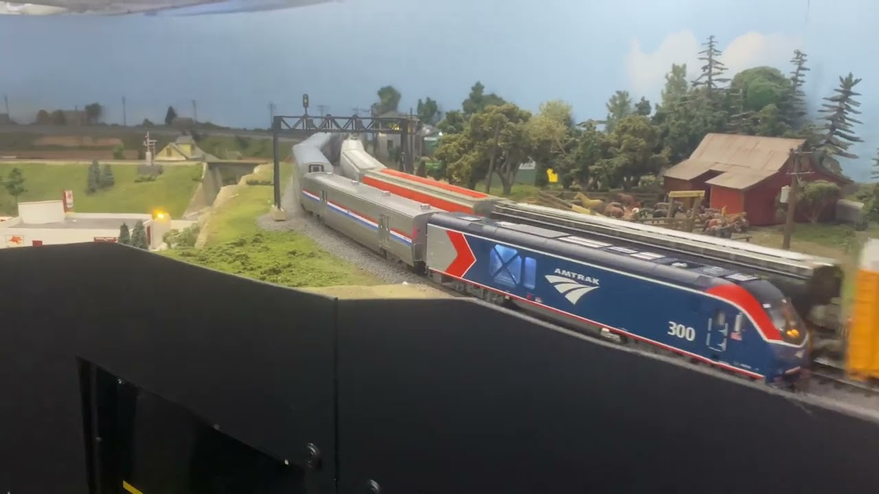 AMTK 300 meets 3 CNW F units at the EMRRC