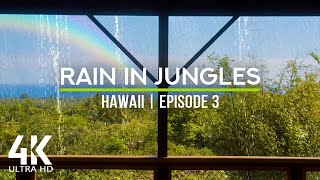 8 HOURS Rain Sounds For Sleeping - 4K Rainbow over the Ocean Rainstorm in Hawaii - Episode 3