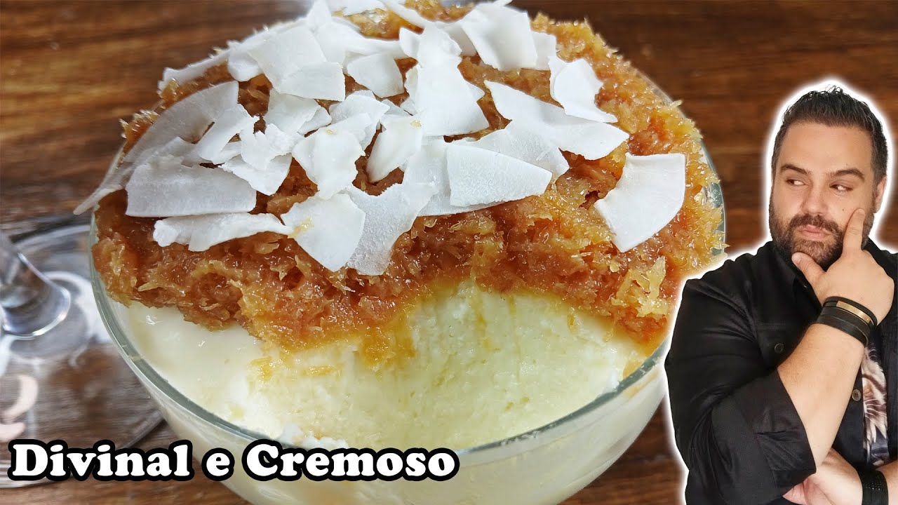 Sobremesa Cremosa de Coco com Caramelo Intenso por Cima